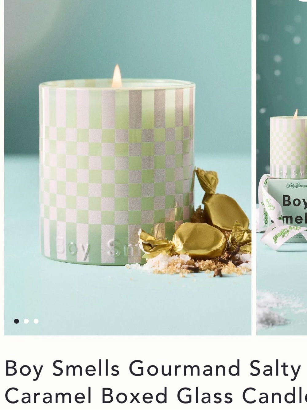 Boy Smells Checkerboard Candle - Mint & Pink - Picture 2 of 4